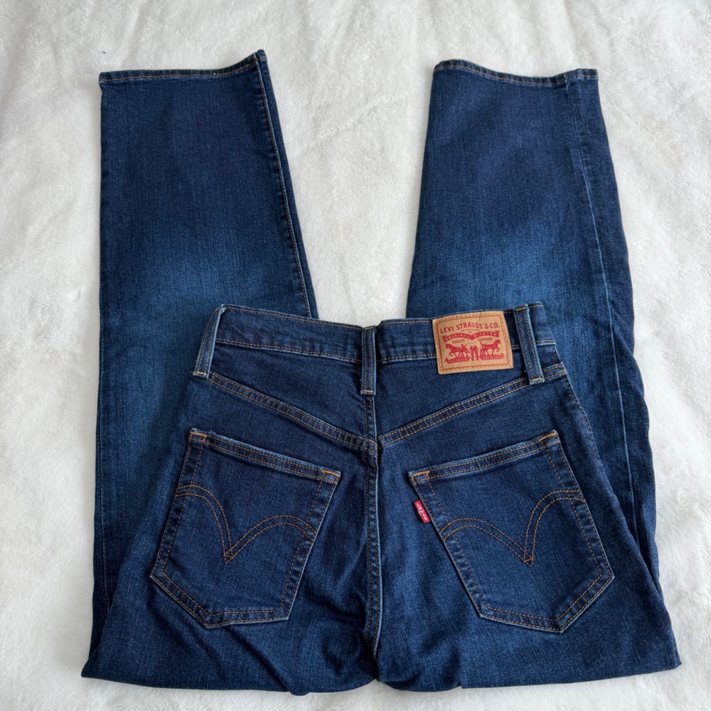 Levi’s Ribcage Straight Ankle Jeans Size 25 Dark Wash